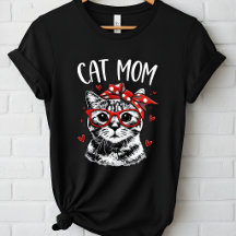 メガネ+バンダナを着けたキュートな猫のママ 女性用