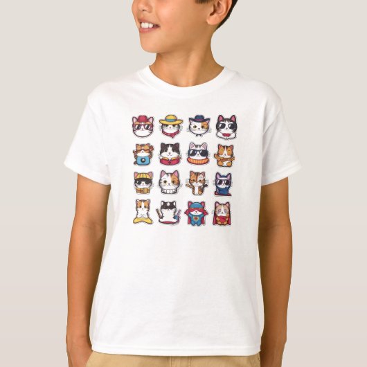 メガネTシャツのかわいい猫 Tシャツ (正面)