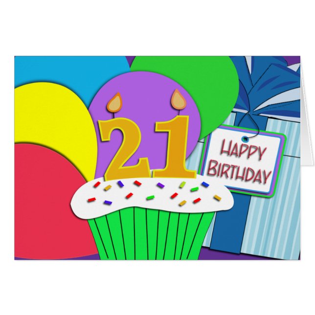 メガハッピー21stバースデーカード (正面横)
