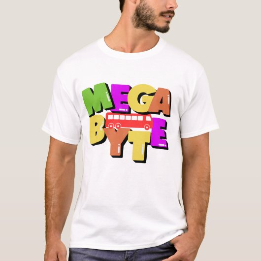 メガバイト データサイズ測定技術 Tシャツ (正面)