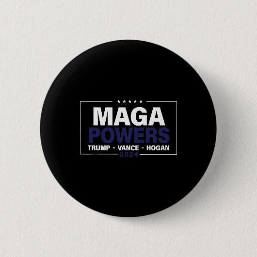 メガパワーズトランプヴァンスホーガン2024愛国的おもしろい 缶バッジ (正面)