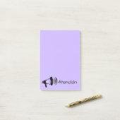 メガフォンの注意/アテンシオン ポストイット (デスク上)