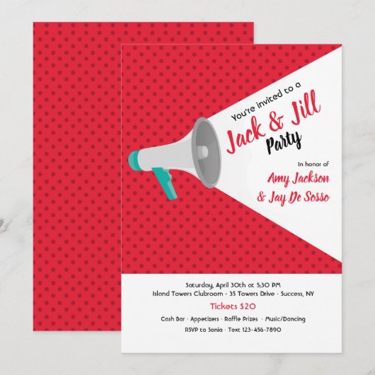 メガフォン招待状 招待状 (正面/裏面)
