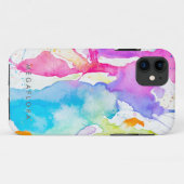 メガフロラの水色スプラッシュ Case-Mate iPhoneケース (裏面(横))