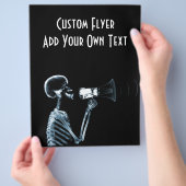 メガホンに映るX線スケルトン - 青 チラシ (手)