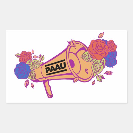 メガホンシンプルロゴ()シール 長方形シール (正面)