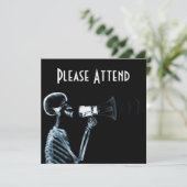 メガホン上のX線スケルトン-青 招待状 (スタンド正面)