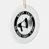 メガホン保は静かで決して忘れない セラミックオーナメント (右)