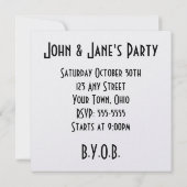 メガホン-ピンクのX線の視野の骨組 招待状 (裏面)