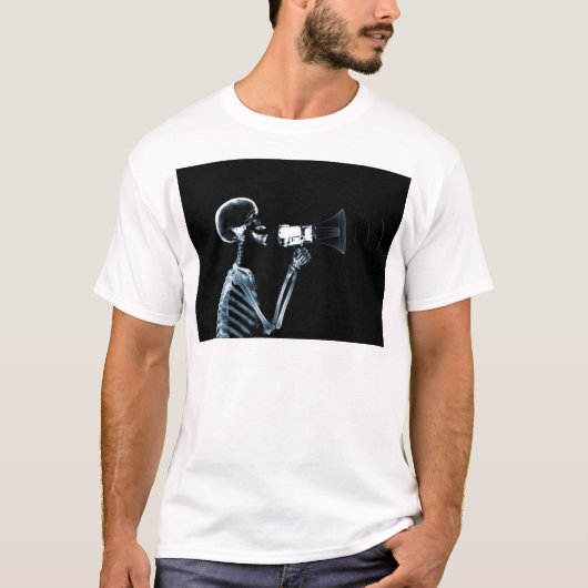 メガホン-青のX線の骨組 Tシャツ (正面)