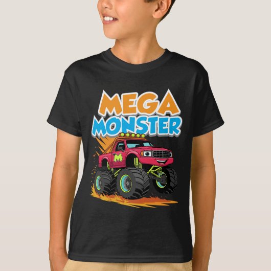 メガモンスタートラック カートゥーン キッズTシャツ Tシャツ (正面)