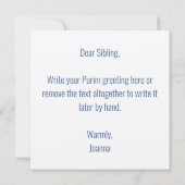 メガラテスター引用文ヘブライ祝語の目的語 招待状 (裏面)