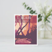 メガラヤインディアアートヴィンテージトラベルイラストレーション ポストカード (スタンド正面)