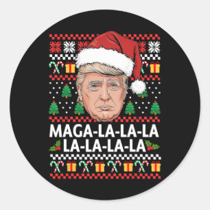 メガララドナルドトランプ47醜いクリスマスス汗 ラウンドシール