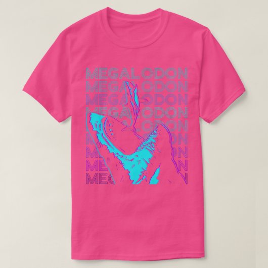 メガロドンシャークレトロ Tシャツ (デザイン正面)