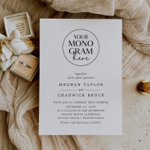 メガンエレガントクレストモノグラム白黒結婚ズ