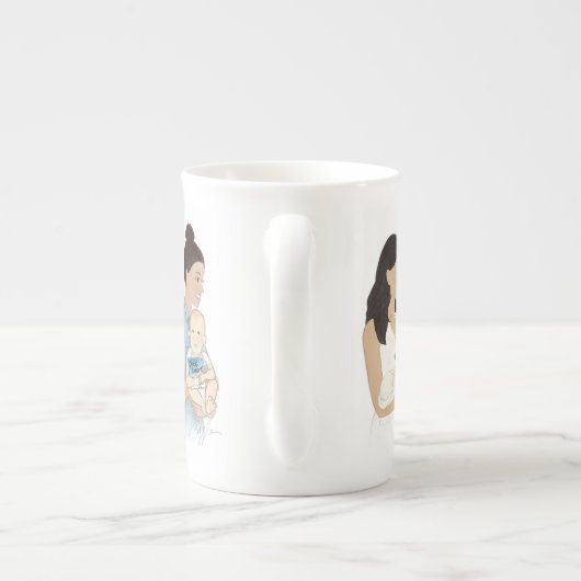 メガンマークル母マグカップベビーアーチー! ボーンチャイナマグカップ (裏面)