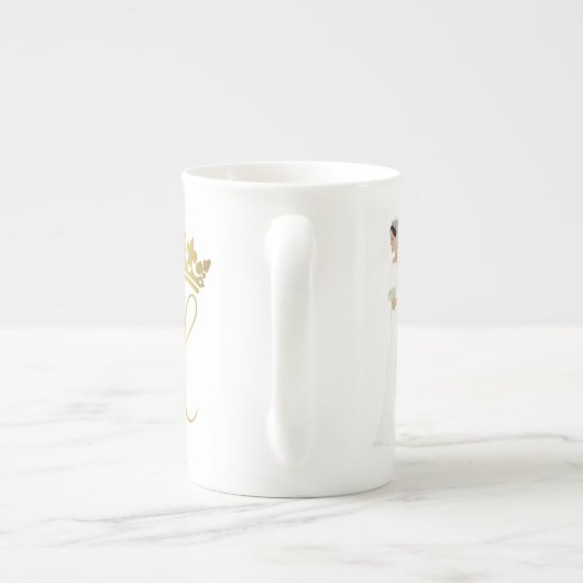 メガンマークル王室のズ結婚ドレスボーン中国マグ ボーンチャイナマグカップ (裏面)