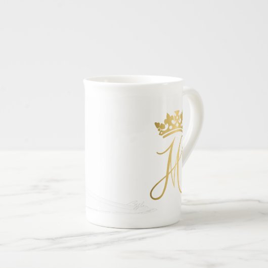 メガンマークル王室のズ結婚ドレスボーン中国マグ ボーンチャイナマグカップ (正面右)