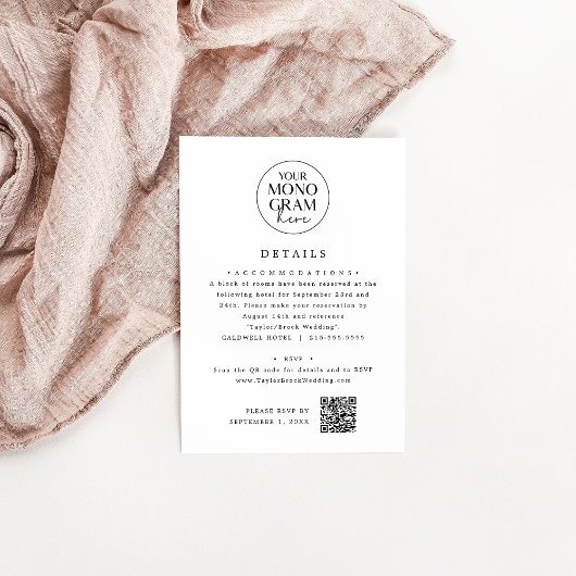 メガンモノグラムユニーク白黒結婚ズ詳細 エンクロージャーカード