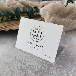 メガンモノグラム結婚白黒座席表 テーブルナンバー