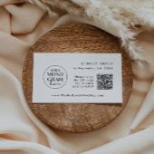 メガンモノグラムQR白黒ウェディングRSVPカード エンクロージャーカード