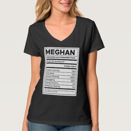メガン栄養情報問題解決懸命 Tシャツ (正面)