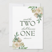 メガン フローラル ウォーターカラー カトリック ウェディング 招待状 (裏面)