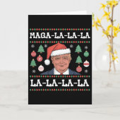 メガ・ラ・ラ・ラ・ドナルド・トランプ・Potus 47 クリスマス・タウン カード (黄色い花)
