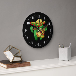 メキおもしろいシコサボテン ラージ壁時計