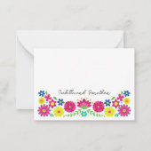 メキカラフルシコの感謝してい花は ノートカード (裏面)