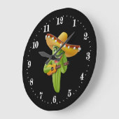 メキシおもしろいコのサボテン ラージ壁時計 (傾斜)