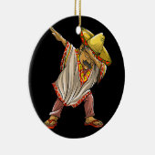 メキシおもしろいコのポンチョの男性の女性のクールダビング セラミックオーナメント (右)