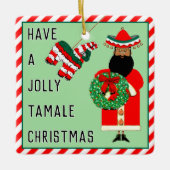 メキシおもしろいコギフト セラミックオーナメント (正面)