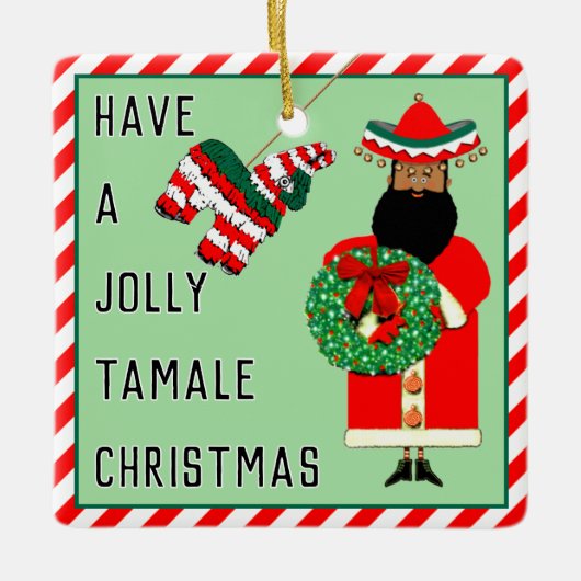 メキシおもしろいコギフト セラミックオーナメント (正面)