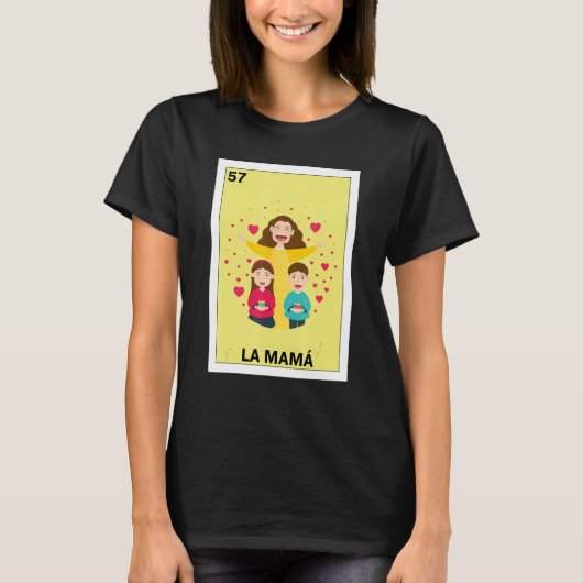 メキシおもしろいコデザインママ – La Mama Tシャツ (正面)