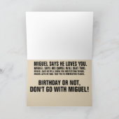 メキシおもしろいコ人男性誕生日グリーティングカード カード (内部)