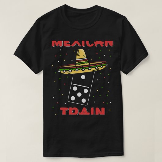 メキシおもしろいコ列車ドミノ Tシャツ (デザイン正面)