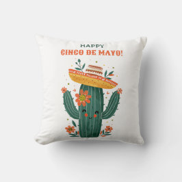 メキシお洒落コサボテンHappy Cinco de Mayo クッション