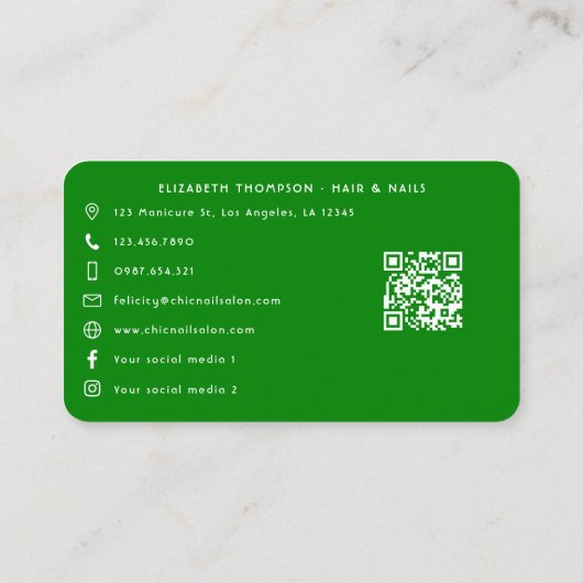 メキシはっきりしたコネイルサロン 名刺 (裏面)