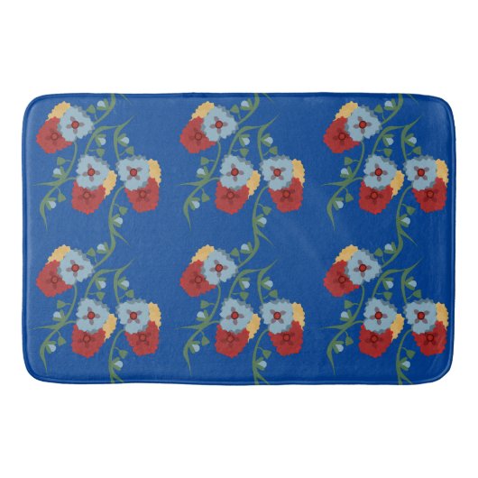 メキシはっきりしたコ花模様の緑のつる植物 バスマット (正面)