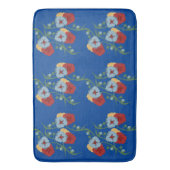 メキシはっきりしたコ花模様の緑のつる植物 バスマット (正面縦)