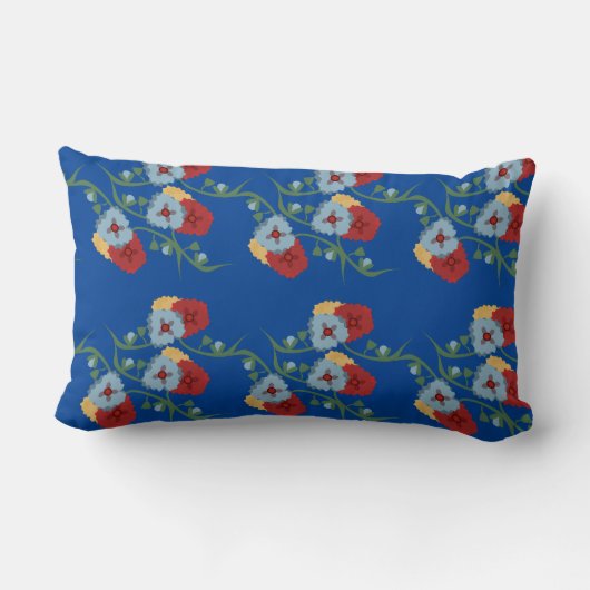 メキシはっきりしたコ花模様の緑のつる植物 ランバークッション (裏面)