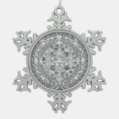 メキシアステカカ スノーフレークピューターオーナメント (正面)