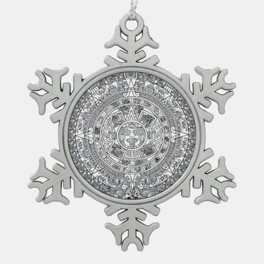 メキシアステカカ スノーフレークピューターオーナメント (正面)