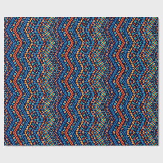 メキシアステカコの伝統的部族芸術のストライプ ラッピングペーパー (フラット)