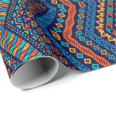 メキシアステカコの伝統的部族芸術のストライプ ラッピングペーパー (ロールコーナー)