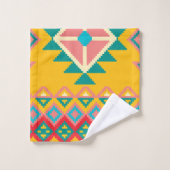 メキシアステカコの敷物パターン バスタオルセット (ウォッシュタオル)