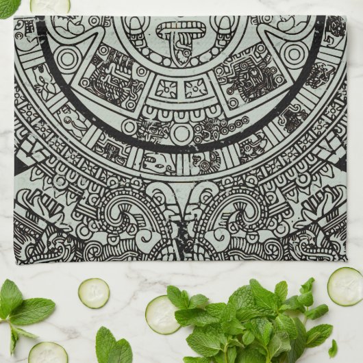 メキシアステカコの日石マイアンカレンダー1 キッチンタオル (折り畳み)