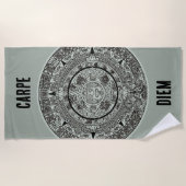 メキシアステカコの日石マイアンカレンダー1 ビーチタオル (正面)